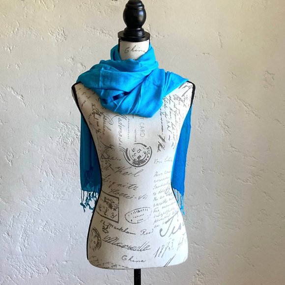 PASHMINA SCARVES Choose Blue, Black,, Fuchsia Fringe NEW - Picture 8 of 13